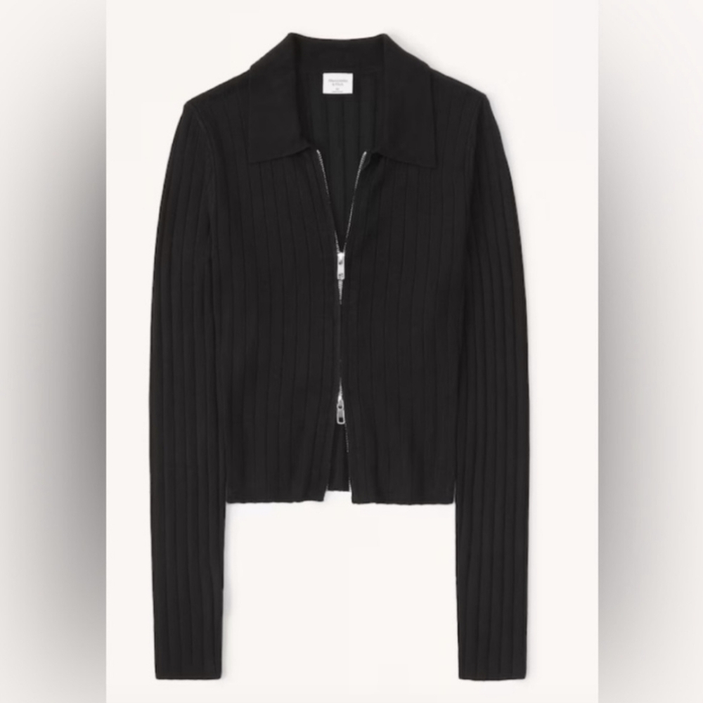 Abercrombie Black Zip Up Sweater